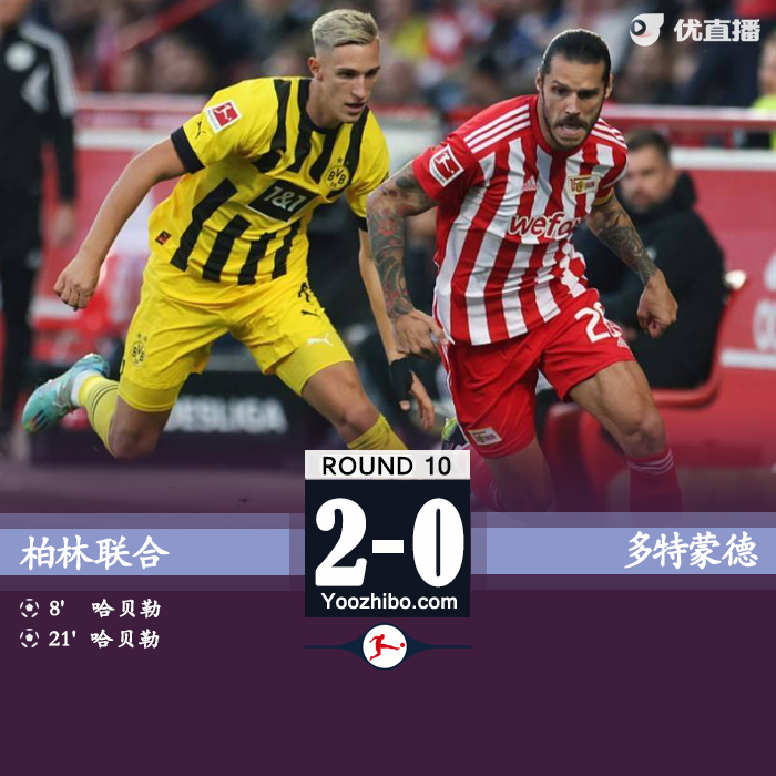 <a href=/zuqiu_jingcai/dortmund/ target=_blank class=infotextkey>多特蒙德</a>0-2柏林联合 科贝尔“超巨失误”送礼哈贝勒双响